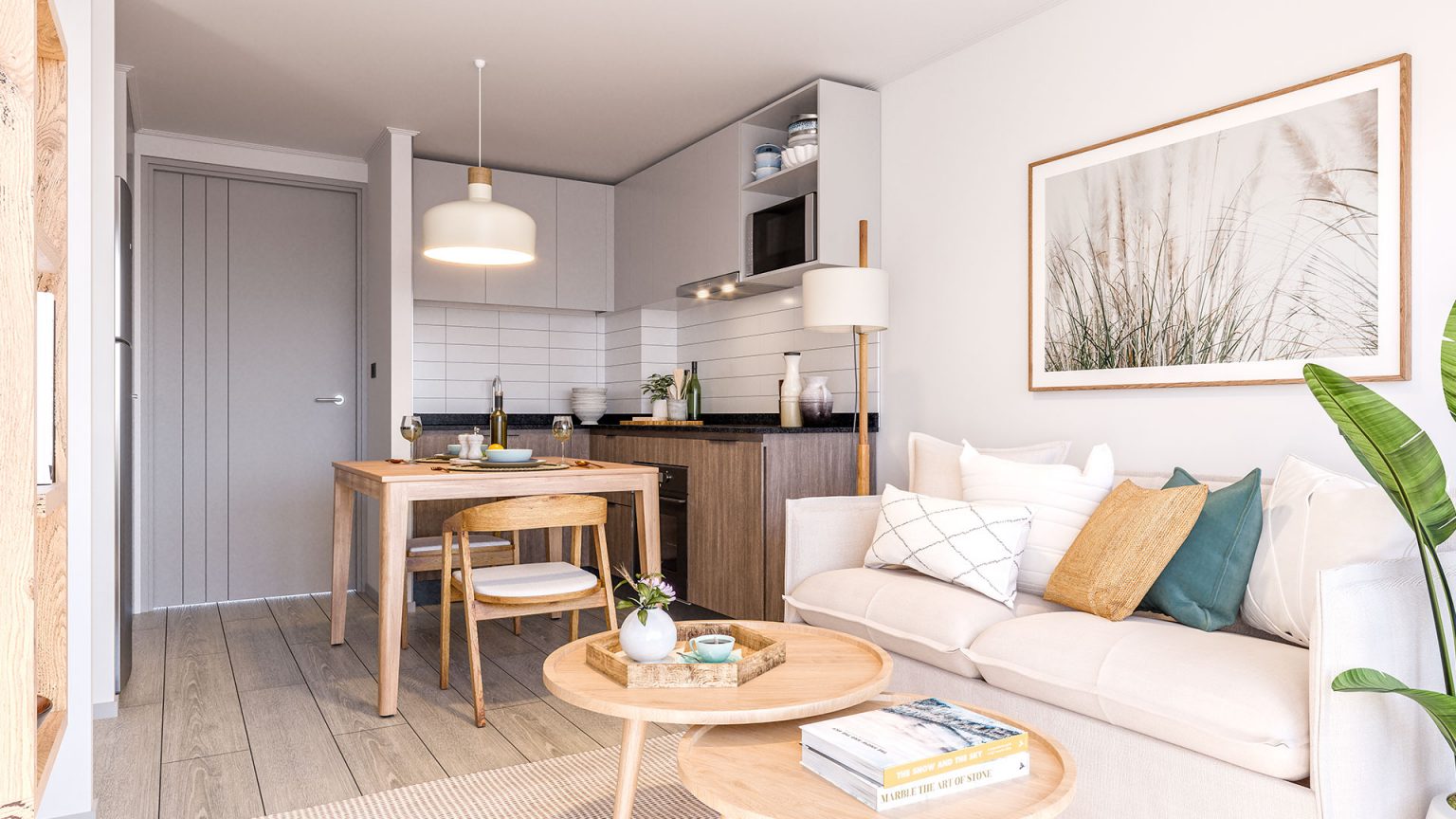 living-cocina